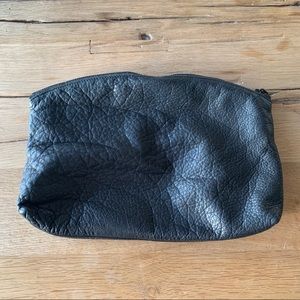 Baggu Leather Clutch, Black